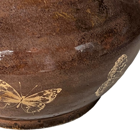 Teapot for One in Taupe with Genuine Gold Butterflies/Tea Lover Gift - Picture 3 of 10